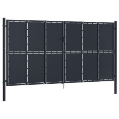 OMAXI Zahradní brána ocel 400 x 200 cm antracitová 738145