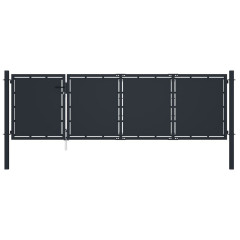 OMAXI Zahradní brána ocel 350 x 100 cm antracitová 738169