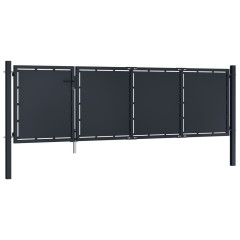 OMAXI Zahradní brána ocel 350 x 100 cm antracitová 738169