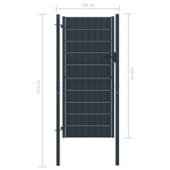 OMAXI Plotová branka PVC a ocel 100 x 124 cm antracitová 670669