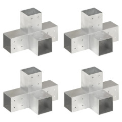 OMAXI Trámová spojka 4 ks ve tvaru X pozinkovaný kov 81 x 81 mm 833903