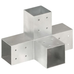 OMAXI Trámová spojka 4 ks ve tvaru X pozinkovaný kov 81 x 81 mm 833903