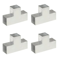 OMAXI Trámová spojka 4 ks ve tvaru T pozinkovaný kov 101 x 101 mm 834023