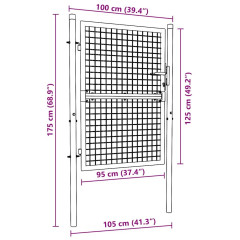 OMAXI Plotová branka ocel 100 x 125 cm zelená 768991