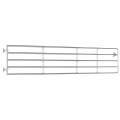 OMAXI Brána na pastvinu ocelová 5 tyčí (150–400) x 90 cm stříbrná 769455