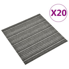 OMAXI Kobercové podlahové dlaždice 20ks 5m² 50x50 cm proužky antracit 065501