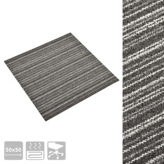 OMAXI Kobercové podlahové dlaždice 20ks 5m² 50x50 cm proužky antracit 065501