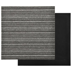 OMAXI Kobercové podlahové dlaždice 20ks 5m² 50x50 cm proužky antracit 065501