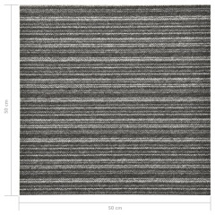 OMAXI Kobercové podlahové dlaždice 20ks 5m² 50x50 cm proužky antracit 065501