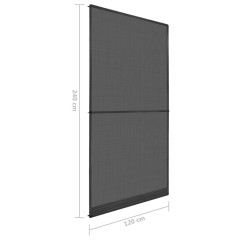 OMAXI Dveřní síť proti hmyzu s panty antracitová 120 x 240 cm 183403