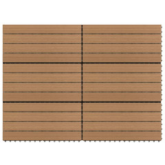 OMAXI Terasové dlaždice 6 ks WPC 60 x 30 cm 1,08 m² hnědé 195246