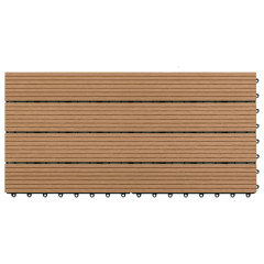 OMAXI Terasové dlaždice 6 ks WPC 60 x 30 cm 1,08 m² hnědé 195246