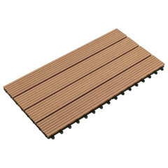 OMAXI Terasové dlaždice 6 ks WPC 60 x 30 cm 1,08 m² hnědé 195246