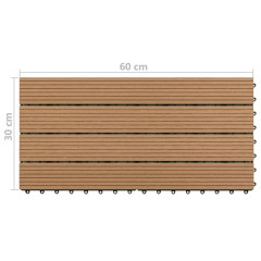 OMAXI Terasové dlaždice 6 ks WPC 60 x 30 cm 1,08 m² hnědé 195246