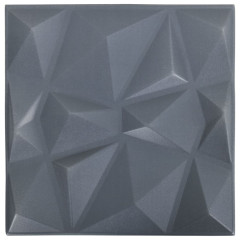 OMAXI 3D nástěnné panely 24 ks 50 x 50 cm diamant šedé 6 m² 850084