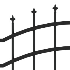 OMAXI Zahradní plot s kopím nahoře černý 239 x 75 cm, práškově lakovaná ocel 561812