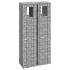 OMAXI Gabionové sloupky 2 ks 40 x 40 x 180 cm železo 763889