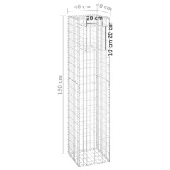 OMAXI Gabionové sloupky 2 ks 40 x 40 x 180 cm železo 763889