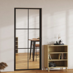 OMAXI Interiérové dveře ESG sklo a hliník 93 x 201,5 cm černé 640388