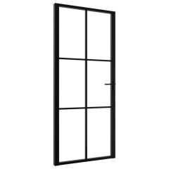 OMAXI Interiérové dveře ESG sklo a hliník 93 x 201,5 cm černé 640388