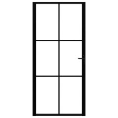 OMAXI Interiérové dveře ESG sklo a hliník 93 x 201,5 cm černé 640388