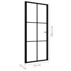OMAXI Interiérové dveře ESG sklo a hliník 93 x 201,5 cm černé 640388
