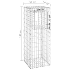 OMAXI Gabionové sloupky 2 ks 50 x 50 x 140 cm železo 763940