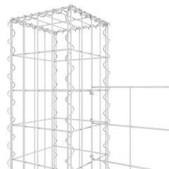 OMAXI Gabionový koš ve tvaru U se 3 sloupky železo 260 x 20 x 200 cm 764138