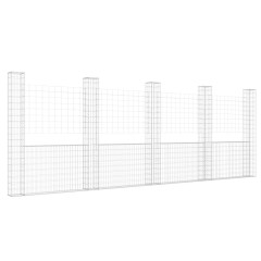 OMAXI Gabionový koš ve tvaru U s 5 sloupky železo 500 x 20 x 200 cm 764152