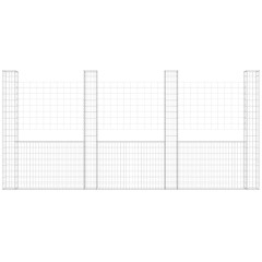 OMAXI Gabionový koš ve tvaru U s 5 sloupky železo 500 x 20 x 200 cm 764152