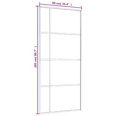 OMAXI Posuvné dveře ESG sklo a hliník 90 x 205 cm bílé 831328