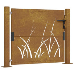 OMAXI Zahradní branka 105 x 80 cm cortenová ocel Tráva 216971