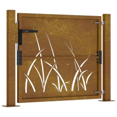 OMAXI Zahradní branka 105 x 80 cm cortenová ocel Tráva 216971