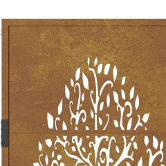 OMAXI Zahradní branka 105 x 180 cm cortenová ocel Strom 216896