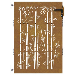 OMAXI Zahradní branka 85 x 125 cm cortenová ocel Bambus 217596