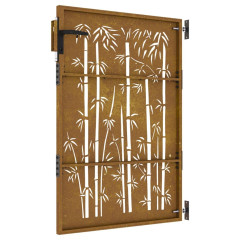 OMAXI Zahradní branka 85 x 125 cm cortenová ocel Bambus 217596