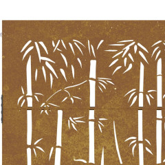 OMAXI Zahradní branka 85 x 125 cm cortenová ocel Bambus 217596