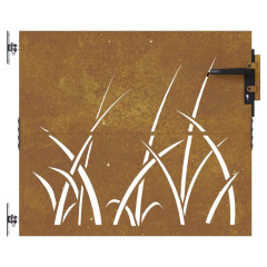 OMAXI Zahradní branka 85 x 75 cm cortenová ocel Tráva 217459
