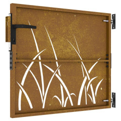 OMAXI Zahradní branka 85 x 75 cm cortenová ocel Tráva 217459