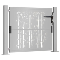 OMAXI Zahradní branka 105 x 105 cm cortenová ocel Bambus 217107