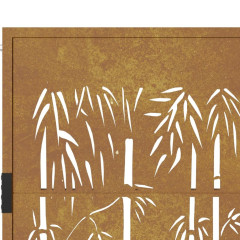 OMAXI Zahradní branka 105 x 105 cm cortenová ocel Bambus 217107