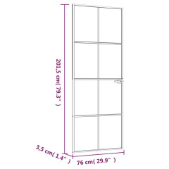 OMAXI Interiérové dveře černé 76x201,5 cm tvrzené sklo a hliník úzké 695460