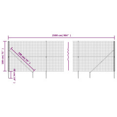OMAXI Drátěný plot s kotevními hroty zelený 1,8 x 25 m 778828