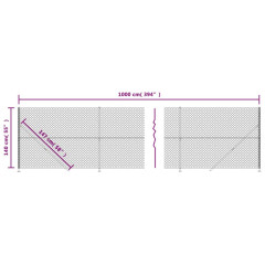 OMAXI Drátěné pletivo s přírubami antracitové 1,4 x 10 m 772017