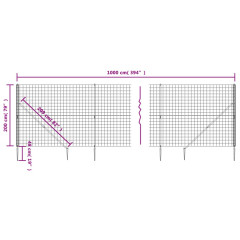 OMAXI Drátěný plot s kotevními hroty zelený 2 x 10 m 778750