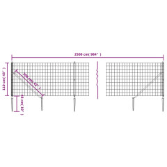 OMAXI Drátěný plot s kotevními hroty zelený 1,1 x 25 m 778637