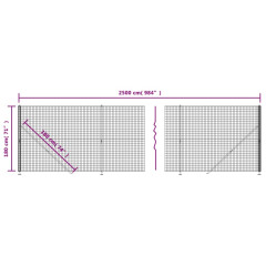 OMAXI Drátěný plot s přírubami zelený 1,8 x 25 m 778989