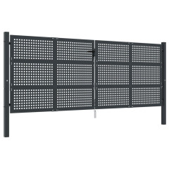 OMAXI Zahradní branka antracitová 400 x 150 cm ocel 845544