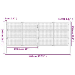 OMAXI Zahradní branka antracitová 400 x 150 cm ocel 845544