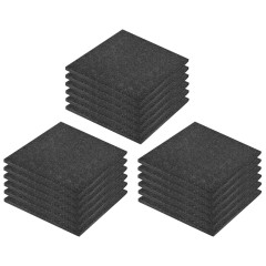 OMAXI Protipádové dlaždice 18 ks pryžové 50 x 50 x 3 cm černé 586199